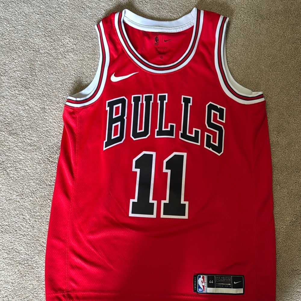 Nike Red and White Basketball Jersey Icon Edition